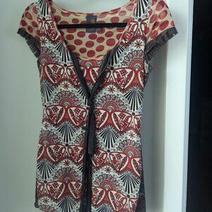 Anac Black, Red, and White blouse Size Small